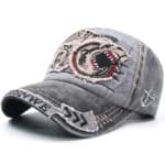 black denim shark embroidered baseball cap