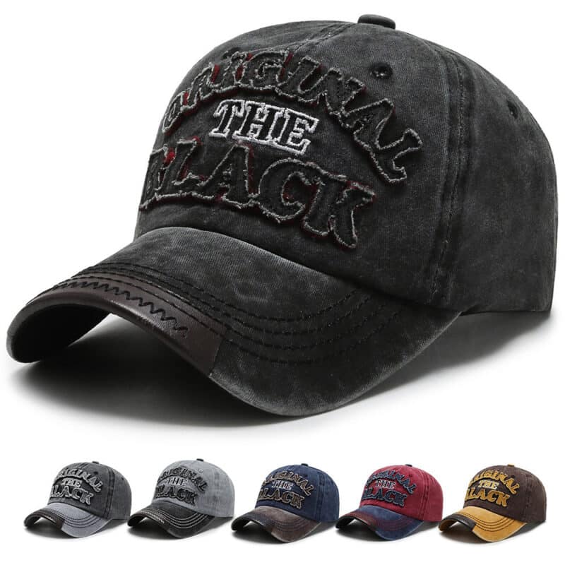 the black baseball cap