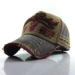 army green ripped vintage baseball cap