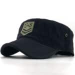 black flat top military cap