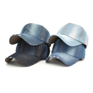 ripped denim baseball cap