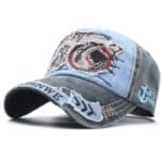 navy blue denim shark embroidered baseball cap