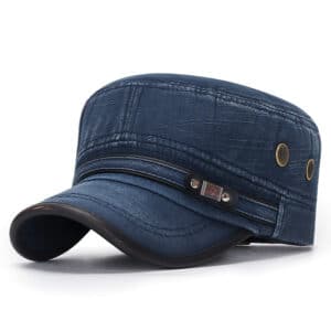 Distressed Flat-top Denim Cap