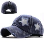 distressed washed stars baseball cap