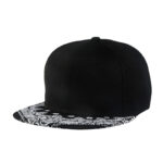 black cashew flower snapback hat