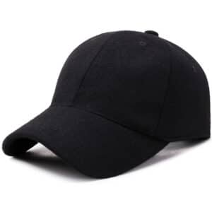 black solid color woolen baseball cap